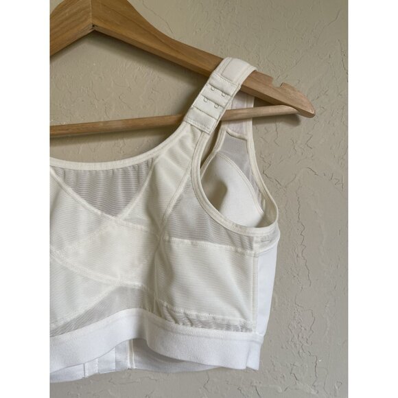 DELMIRA 34G Cream Ivory Bra Unlined Front Closure X-Shape Back Posture Wireless - Picture 5 of 9